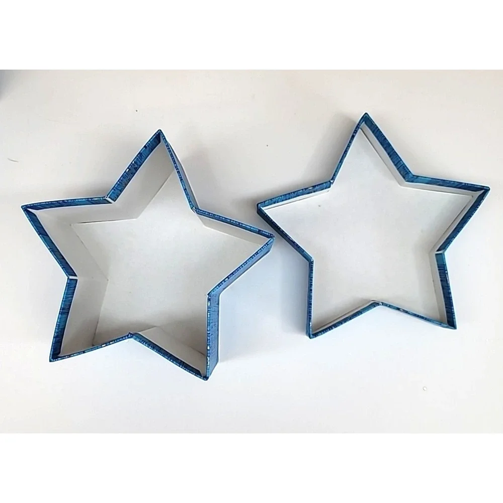 Lot Of 5 Decorative Christmas Gift Boxes-Stars-Snowflake-Pincone-Cheers